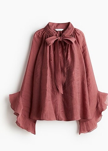 H&M Yakası Bağcıklı İnce Bluz