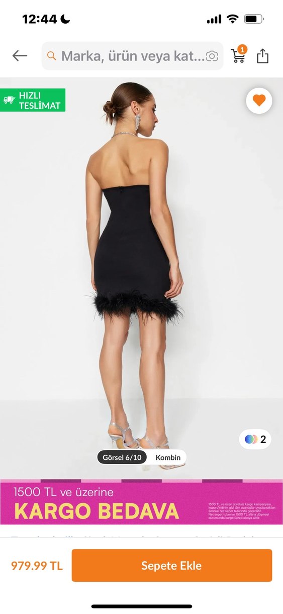 siyah kisa elbise - Görsel 3