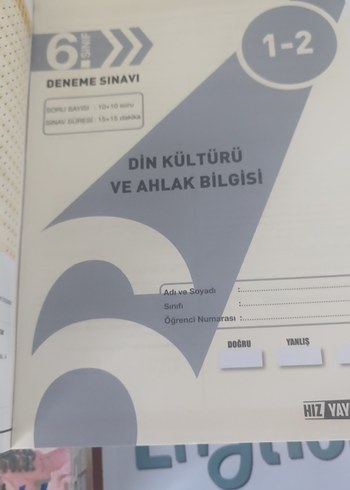 Din Kültürü ve Ahlak Bilgisi Deneme Kitabı 30'lu - Görsel 2