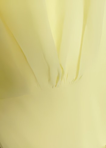 Sarı Drapeli Uzun Askısız Kadın Elbise - Görsel 3