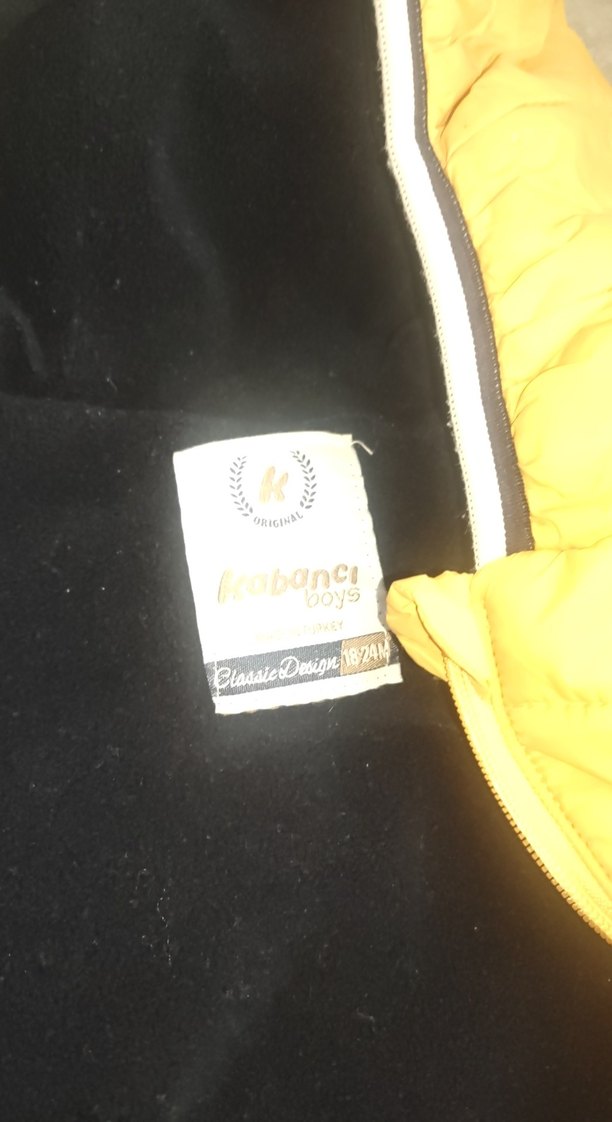 Parlak Sarı Fermuarlı Erkek Çocuk Mont - Görsel 2