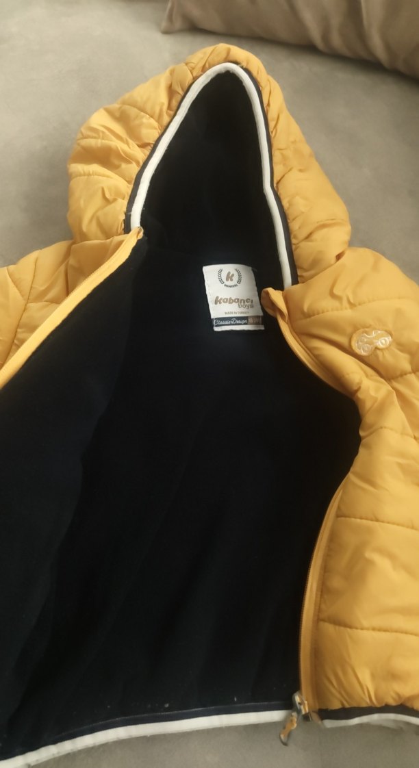 Parlak Sarı Fermuarlı Erkek Çocuk Mont - Görsel 3