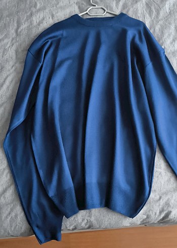 Erkek Mavi Uzun Kollu Salaş Sweatshirt - Görsel 3