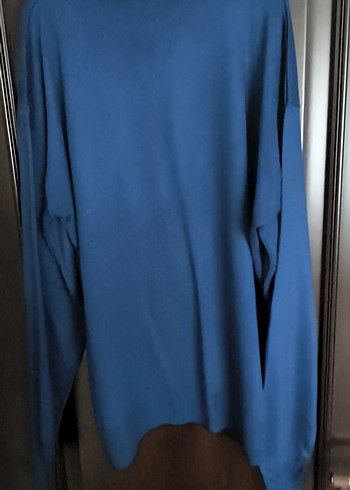 Erkek Mavi Uzun Kollu Salaş Sweatshirt - Görsel 2