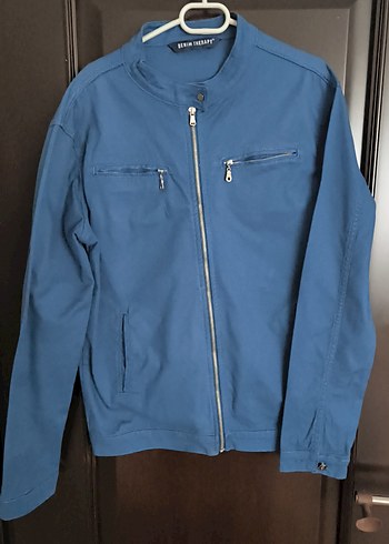 Mavi Denim Erkek Ceket, Fermuarlı, Normal Boy - Görsel 2