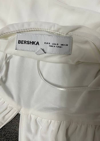 Beyaz V Yaka Drapeli Uzun Elbise - Görsel 5