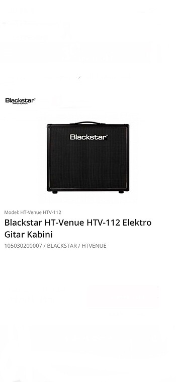 *SIFIR* Blackstar HT-Venue HTV-112 Elektro Gitar Kabini