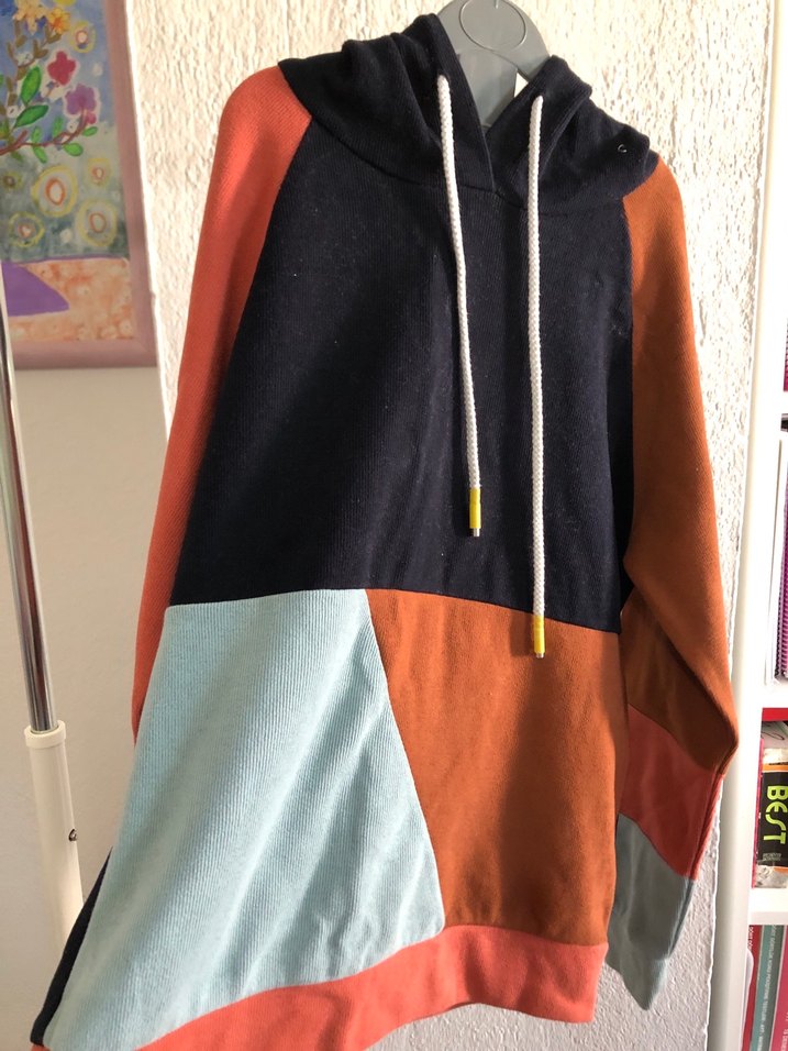 Kapüşonlu, Renk Bloklu Kadın Sweatshirt - Görsel 2