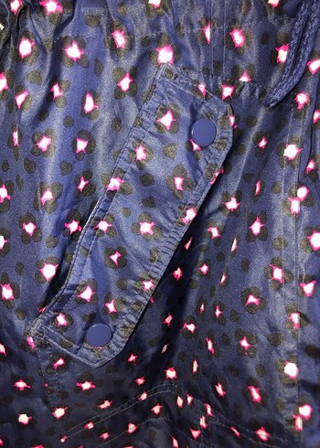 Genç Kız Lacivert Desenli Yağmurluk - Görsel 3