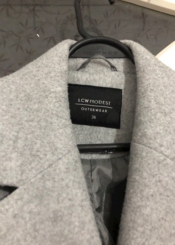 Gri Çift Düğmeli Uzun Kaban - Görsel 6