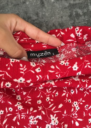Diğer Kırmızı Bohem Uzun Fırfırlı Midi Etek