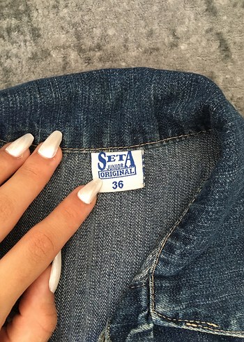 36 Beden Düğmeli Kadın Kot Ceket Loose Fit