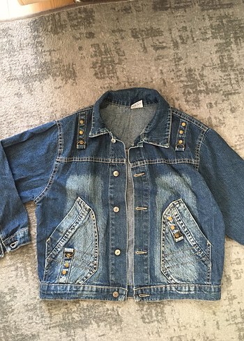 Düğmeli Kadın Kot Ceket Loose Fit