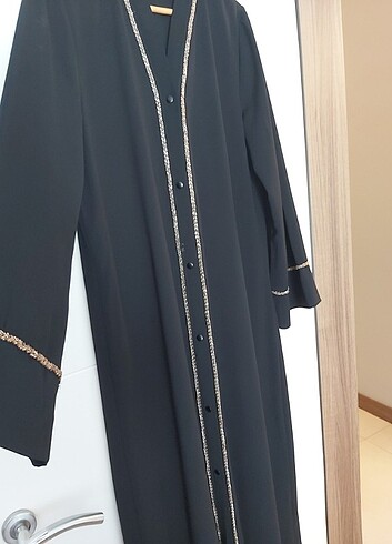 44 Beden siyah Renk Taş işlemeli nur ipegim abaya 44 beden