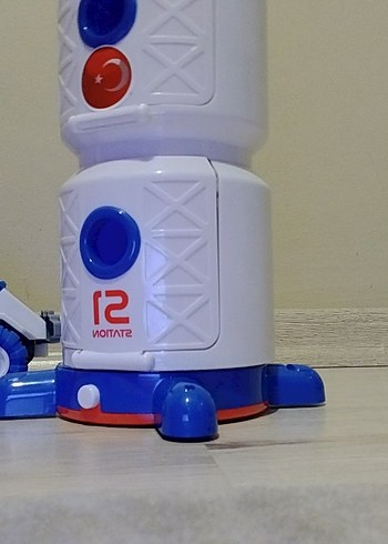 sunman Uzay Temalı Beyaz Oyuncak Roket ve Araç - Görsel 12