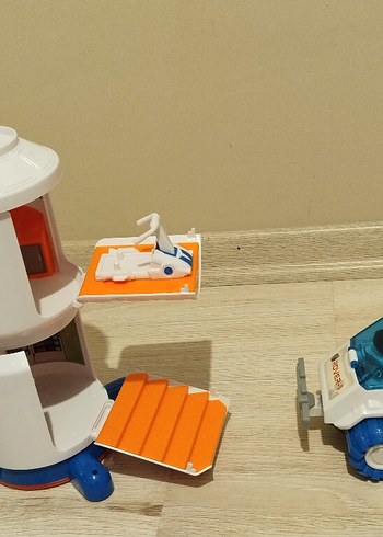 sunman Uzay Temalı Beyaz Oyuncak Roket ve Araç - Görsel 5