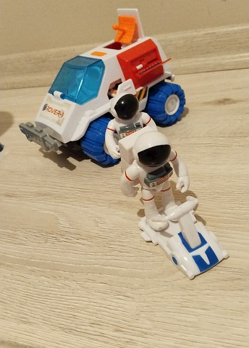 sunman Uzay Temalı Beyaz Oyuncak Roket ve Araç - Görsel 3