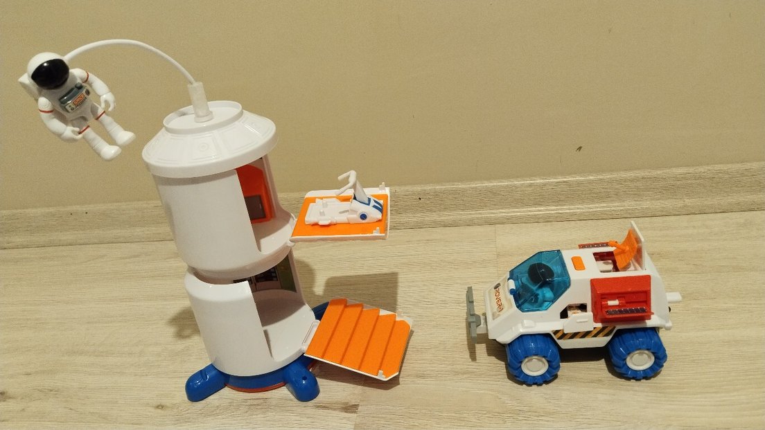 sunman Uzay Temalı Beyaz Oyuncak Roket ve Araç - Görsel 5