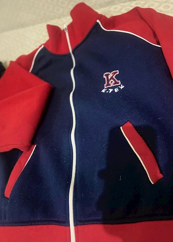 Kırmızı Lacivert Fermuarlı Erkek Çocuk Sweatshirt - Görsel 2