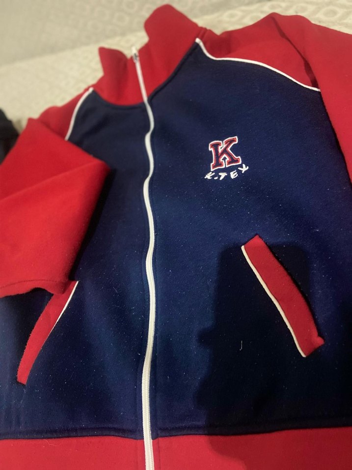 Kırmızı Lacivert Fermuarlı Erkek Çocuk Sweatshirt - Görsel 2