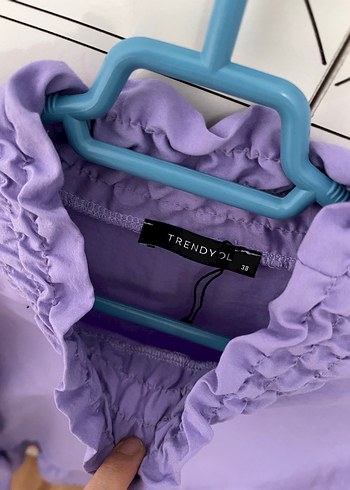 Fırfırlı Mor Hamile Bluzu - Görsel 4