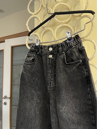 34 Beden Pull&Bear Antrasit Renk Mom Jeans