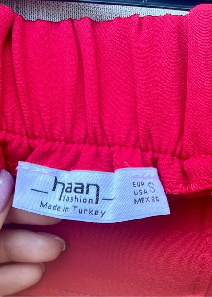 Kırmızı şort etek - Görsel 4