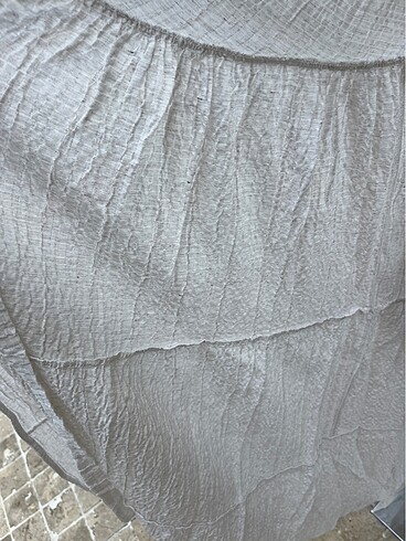 Ekru kruvaze uzun elbise - Görsel 10