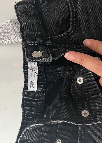 6 Yaş Beden siyah Renk Erkek çocuğu lastikli kot pantolon
