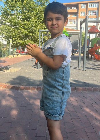 Ünisex Geniş Kesim Denim Tulum