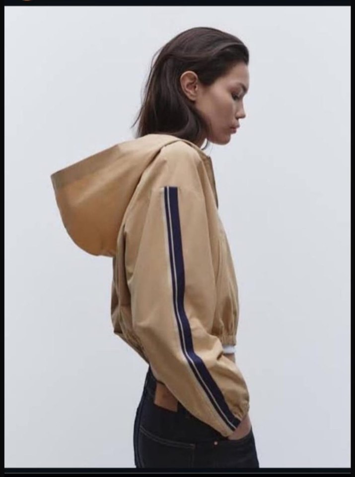 Bej Kapüşonlu Rahat Kesim Midi ceket - Görsel 2