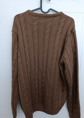 Kahverengi Örgü Kadın Kazak - Görsel 2