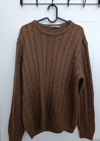 Kahverengi Örgü Kadın Kazak - Görsel 5