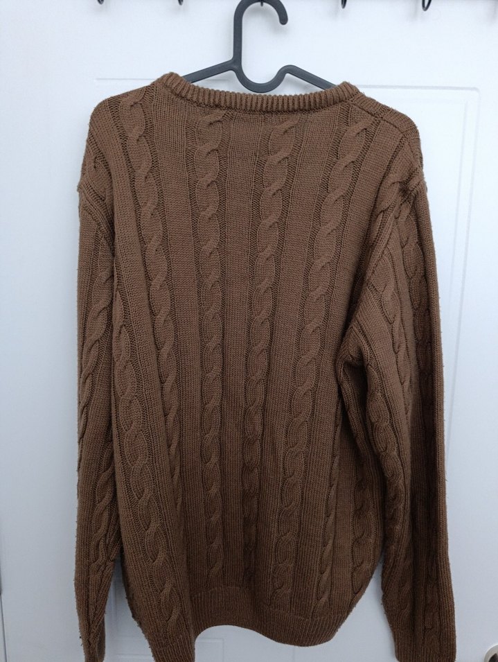 Kahverengi Örgü Kadın Kazak - Görsel 4