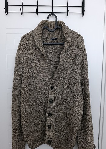 Erkek Kahverengi Triko Hırka, Rahat Kesim - Görsel 6