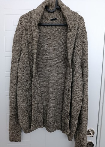 Erkek Kahverengi Triko Hırka, Rahat Kesim - Görsel 2