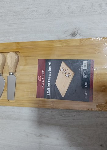 Parlak Bej Bambu Peynir Kesme Tahtası - Görsel 6