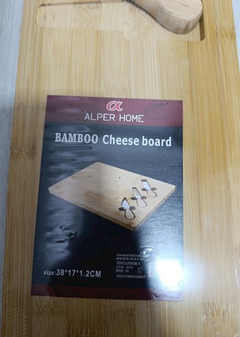 Parlak Bej Bambu Peynir Kesme Tahtası - Görsel 5