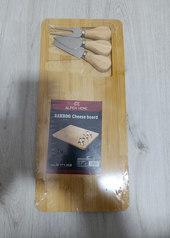 Parlak Bej Bambu Peynir Kesme Tahtası - Görsel 4