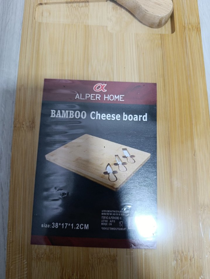 Parlak Bej Bambu Peynir Kesme Tahtası - Görsel 5
