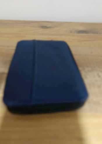 KadinLacivert Kot Fermuarlı Cüzdan - Görsel 4