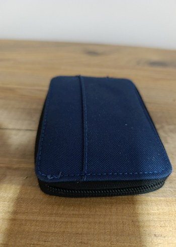 KadinLacivert Kot Fermuarlı Cüzdan - Görsel 3