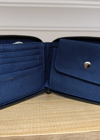 KadinLacivert Kot Fermuarlı Cüzdan - Görsel 6
