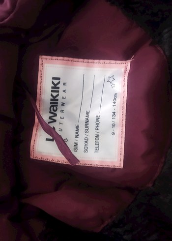 LC Waikiki Bordo Fermuarlı kız çocuk Kışlık Uzun Mont