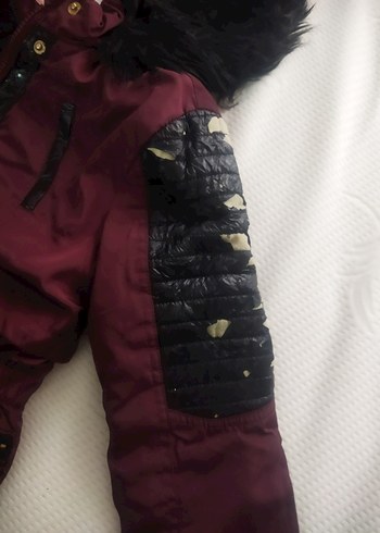 10 Yaş Beden bordo Renk Bordo Fermuarlı kız çocuk Kışlık Uzun Mont