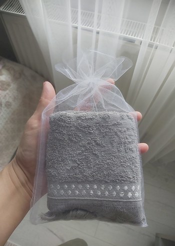 Nakışlı Gri Bohem Havlu