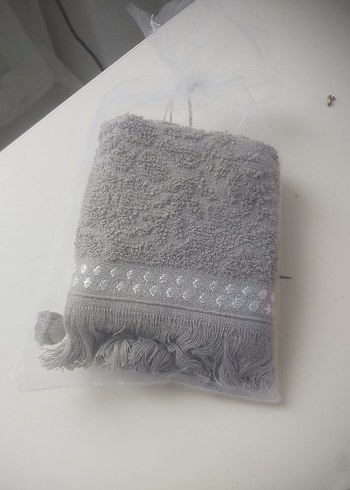Diğer Nakışlı Gri Bohem Havlu