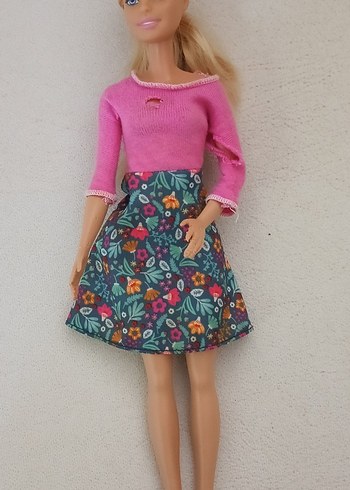 Pembe Üst ve Çiçekli Etekli Bebek