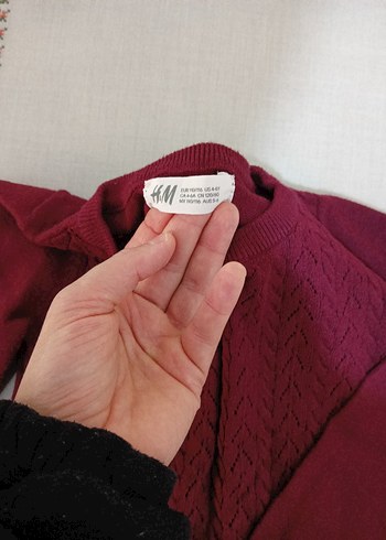 H&M Bordo Kız Çocuk Triko Elbise