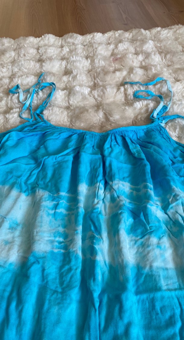 Mavi Bağcıklı Askılı mayo üstü elbise - Görsel 2